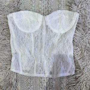 Edikted white lace corset top size XS